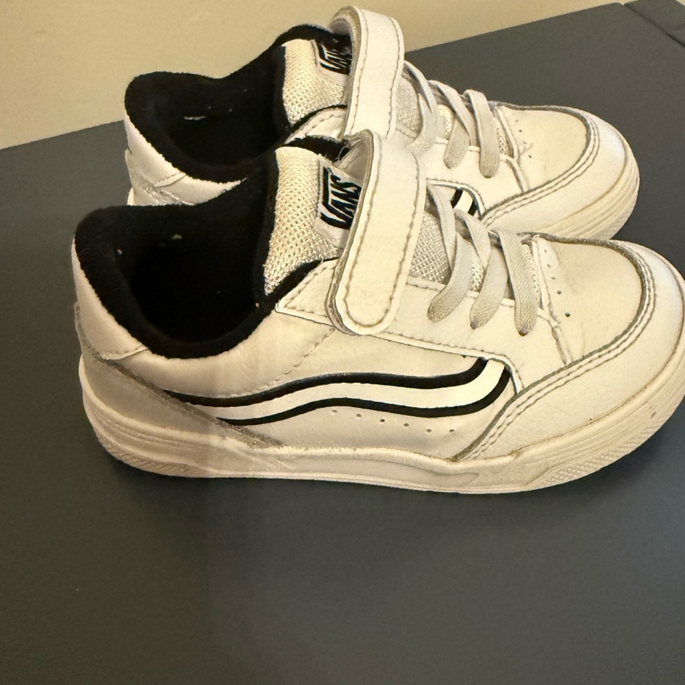 Vans White and Black Sneakers Velcro Closure